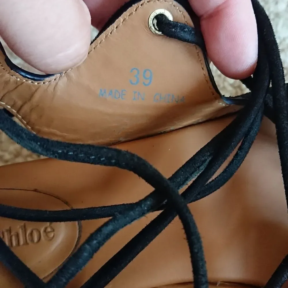 See by Chloé Liana Suede Gladiator Sandals size 38.5